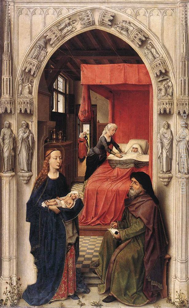 St John the Baptist altarpiece - left panel painting - Rogier van der Weyden St John the Baptist altarpiece - left panel art painting